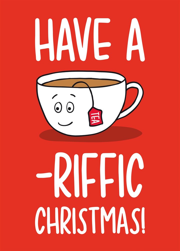 Tea-riffic Pun Christmas Card