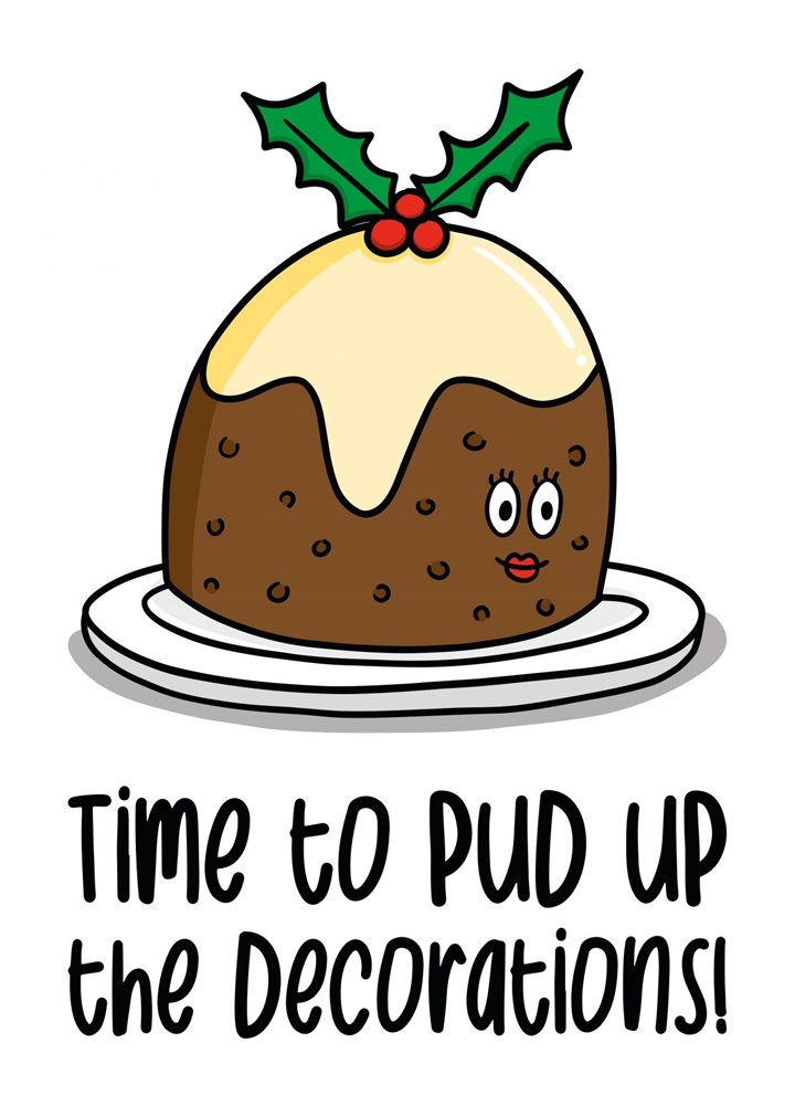 Pudding Pun Christmas Card