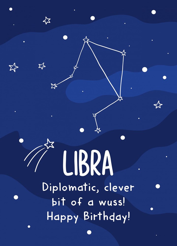 Libra Zodiac Birthday Card