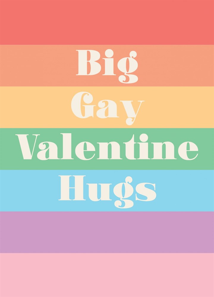 Big Gay Valentine Hugs Card
