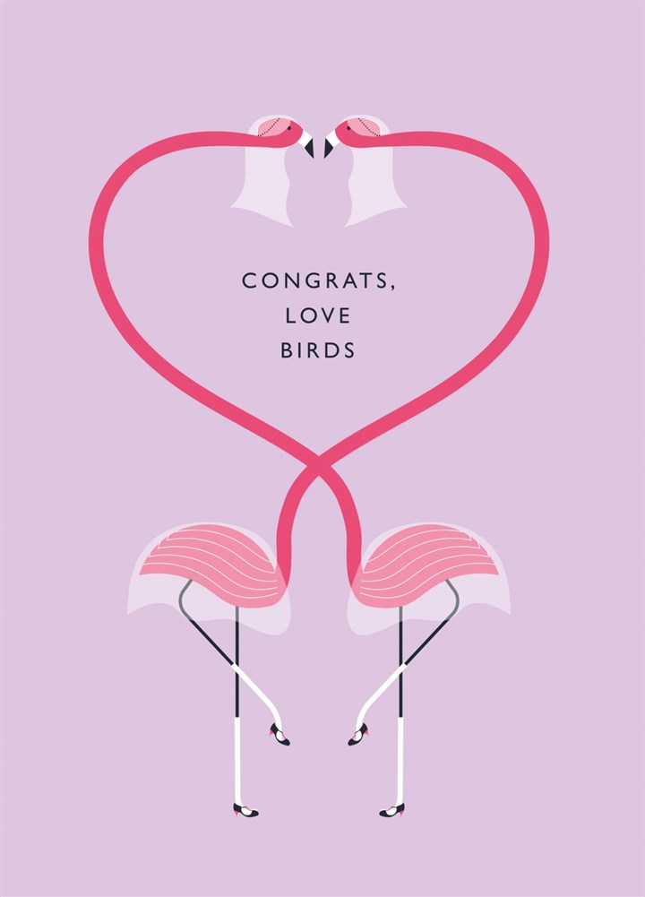 Flamingo Wedding Women Card
