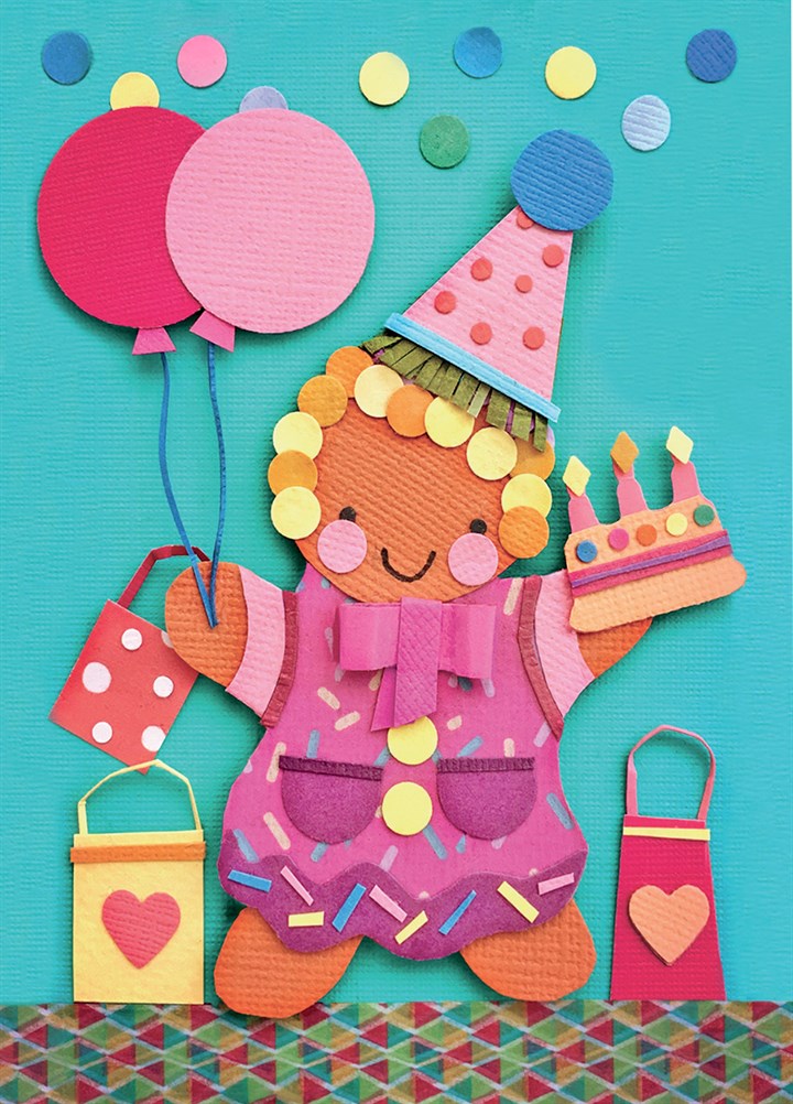 Birthday Gingerbread Girl Card