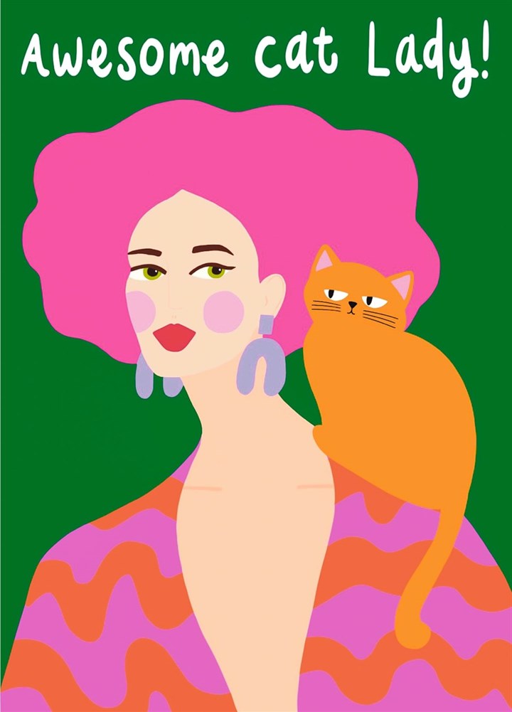 Awesome Cat Lady Card