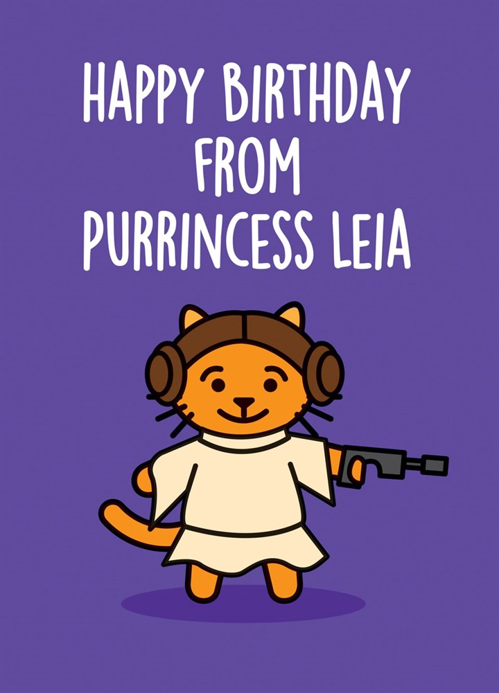 Happy Birthday From Purrincess Leia Card