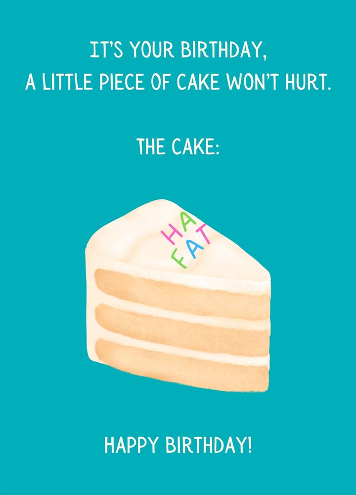 Ha Fat Rude Birthday Cake Card
