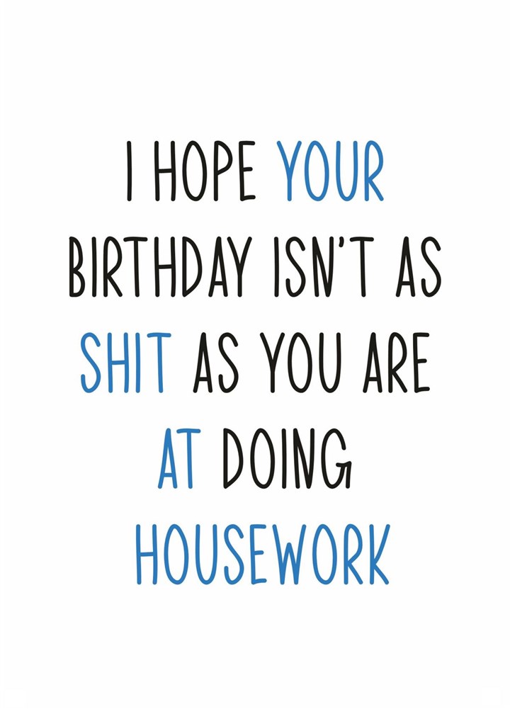 Housework Birthday Card