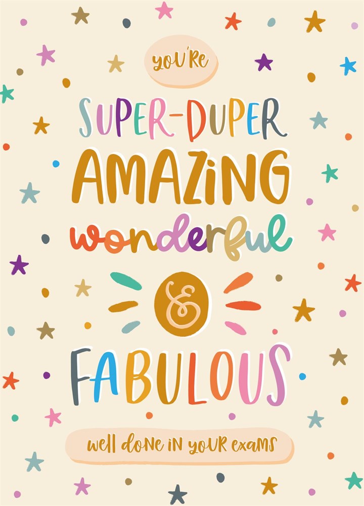 Super-duper Well Done In Your Exams Card!