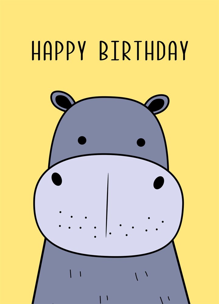 Happy Birthday Hippo Card