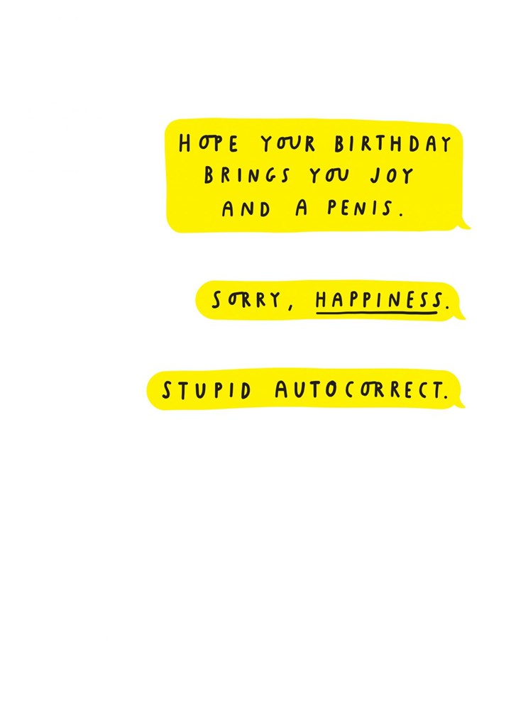 Hope Your Birthday Brings You Joy And A Penis Card
