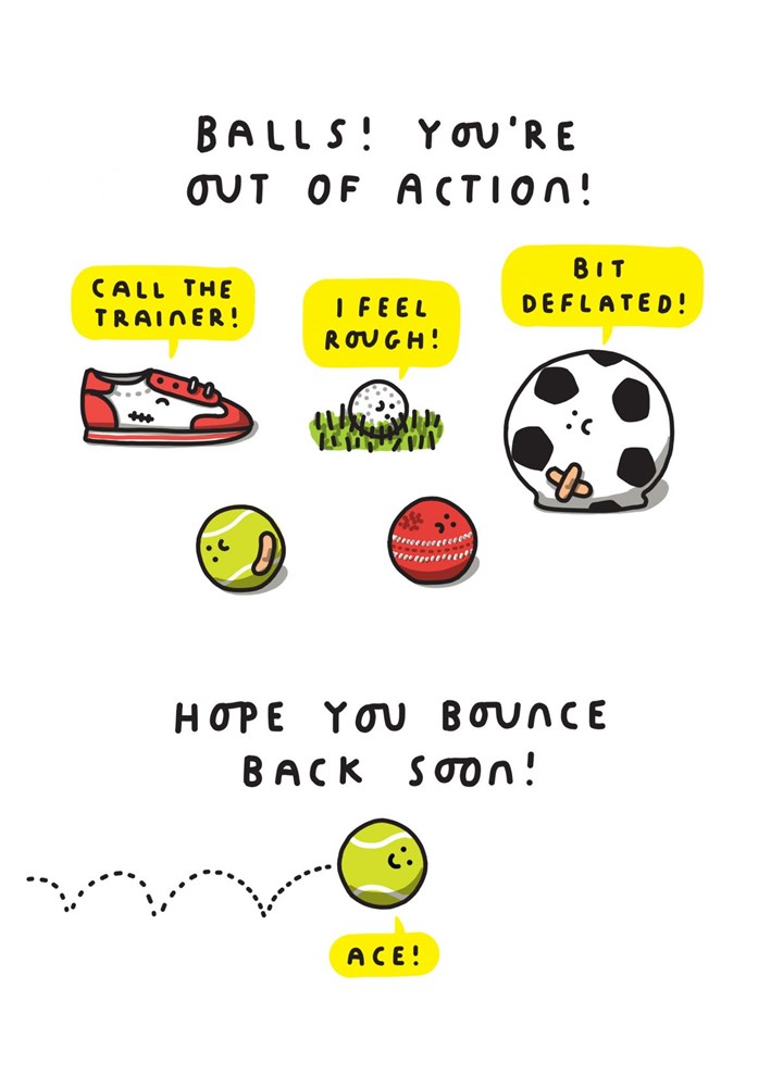Balls You're Out Of Action Card