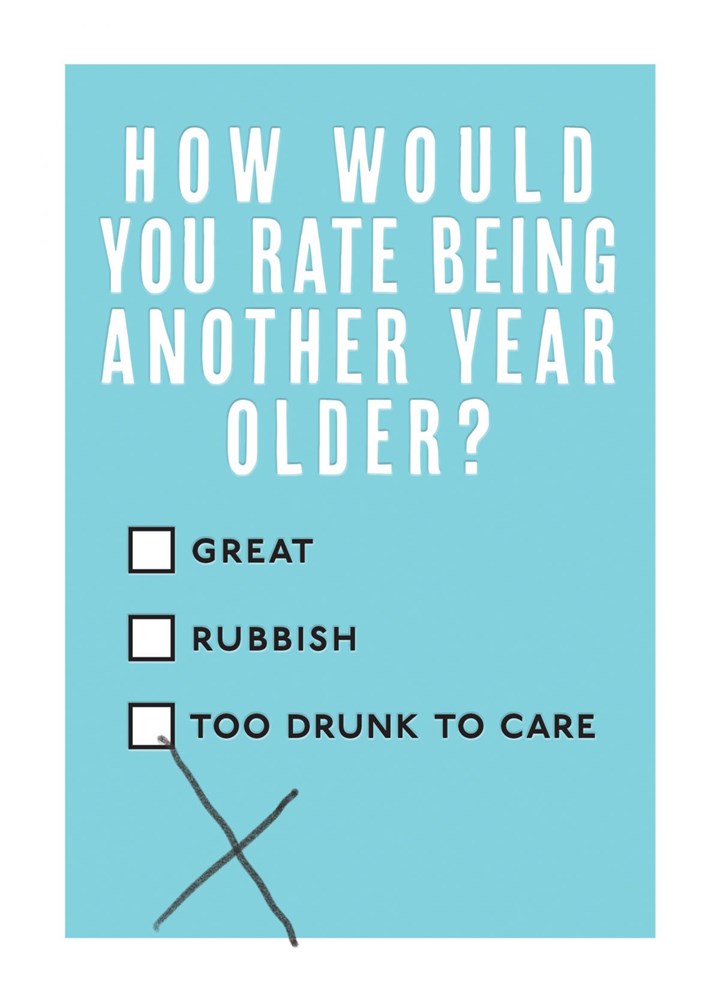 How Would You Rate Being Another Year Older? Card