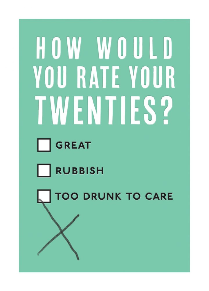 How Would You Rate Your Twenties? Card