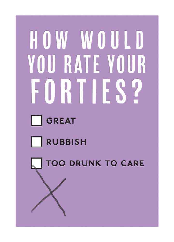 How Would You Rate Your Forties? Card