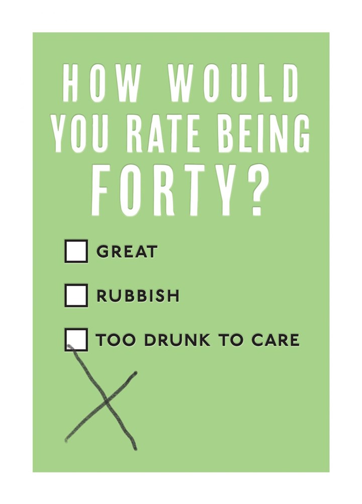 How Would You Rate Being Forty? Card
