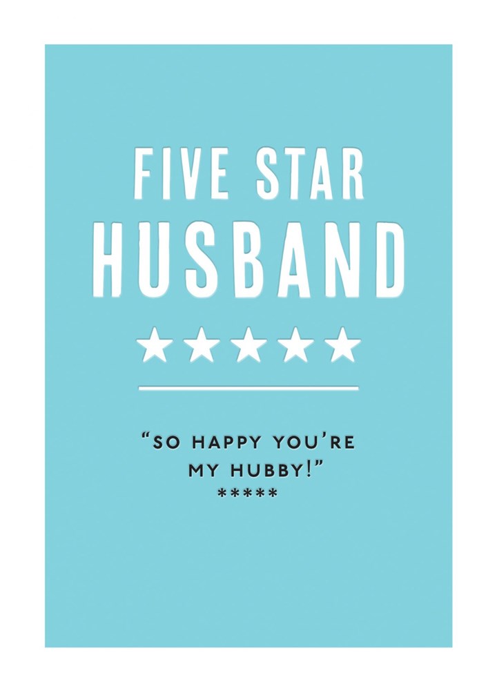 Five Star Husband So Happy You're My Hubby Card