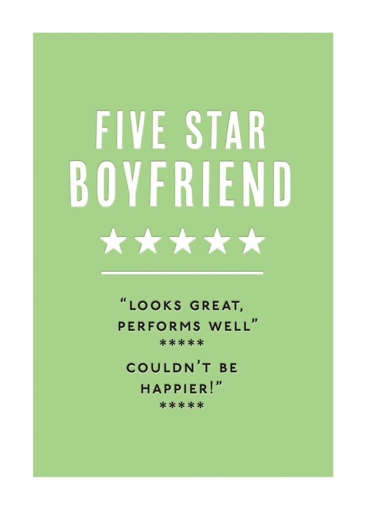 Five Star Boyfriend Couldn't Be Happier Card