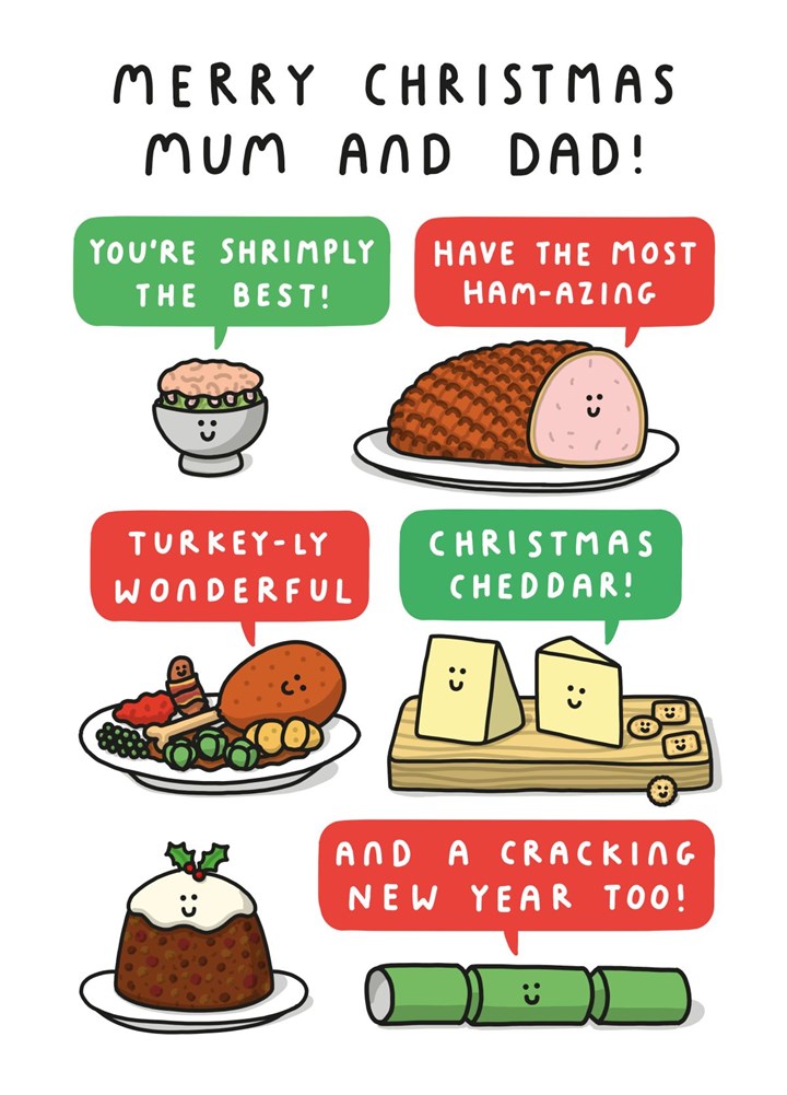 Merry Christmas Mum And Dad! Funny Christmas Card