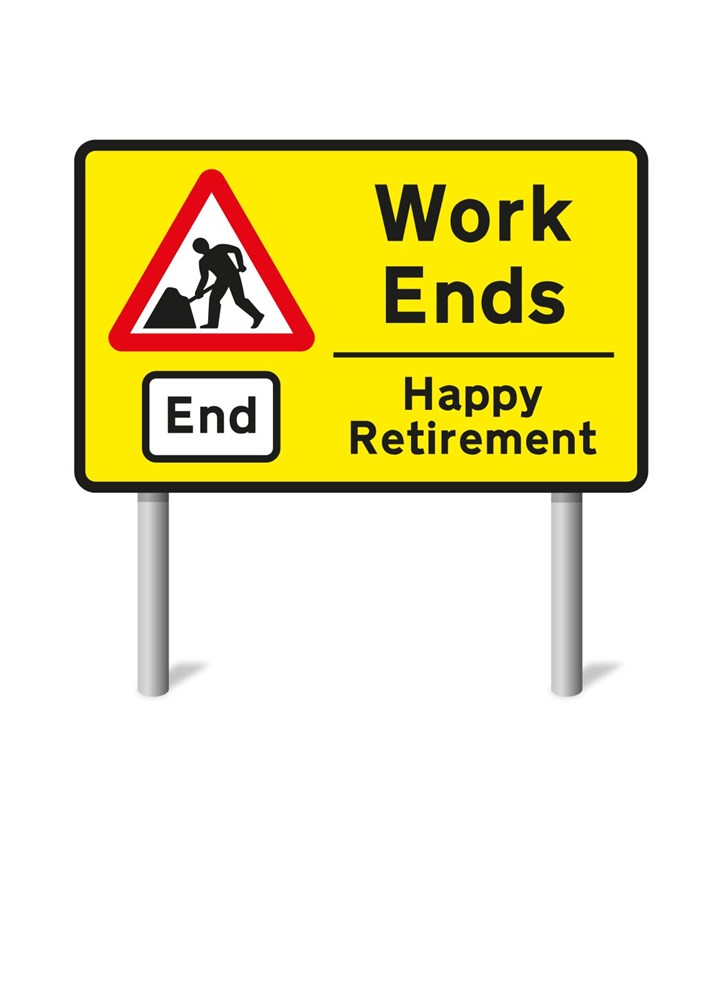 Work Ends Happy Retirement Card