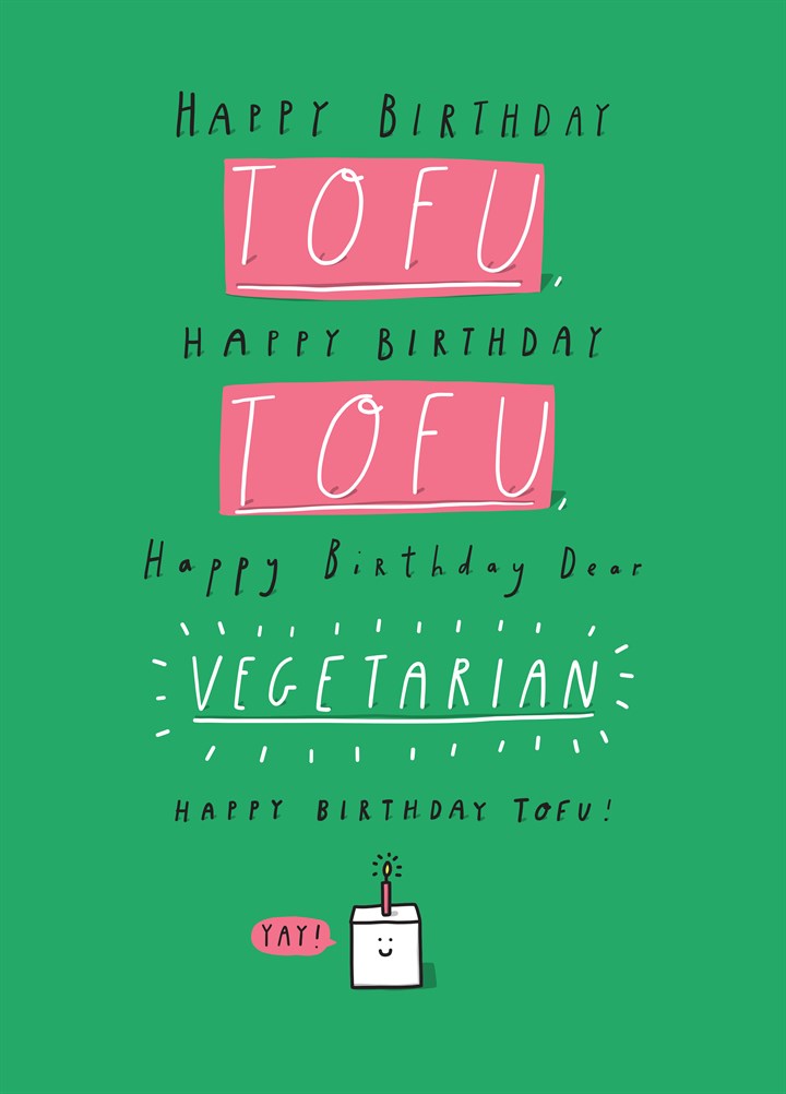 Happy Birthday Tofu Card