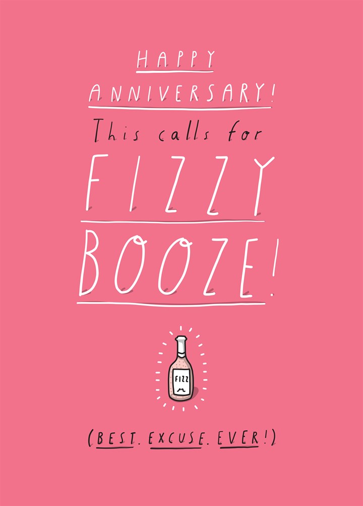 Happy Anniversary Fizzy Booze Card