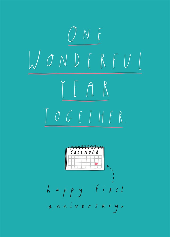 One Wonderful Year Together Card