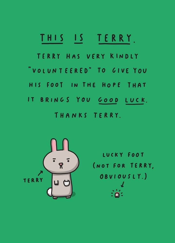 Terry The Lucky Rabbit Card
