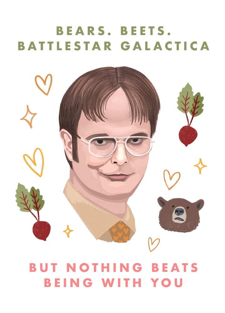 Dwight's Bears, Beets & Battlestar Galactica Card