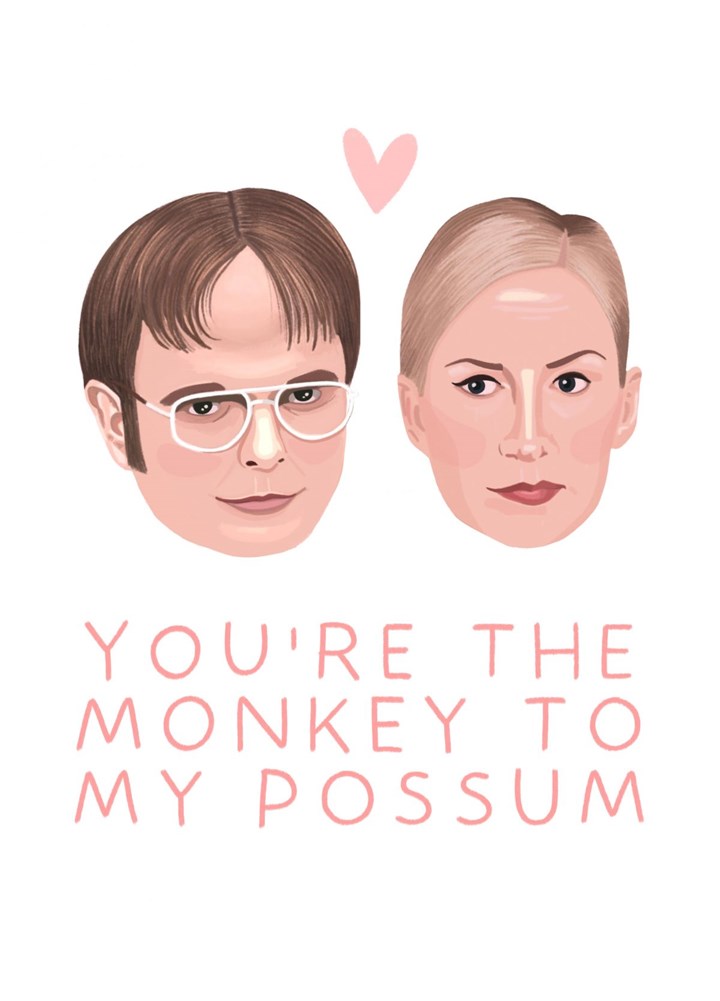 Dwight And Monkey Card