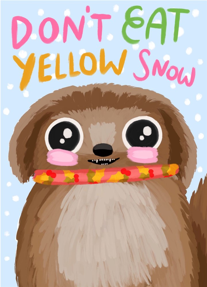 Yellow Snow Christmas Card