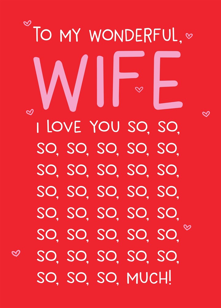 Wonderful Wife Love So So Much Card