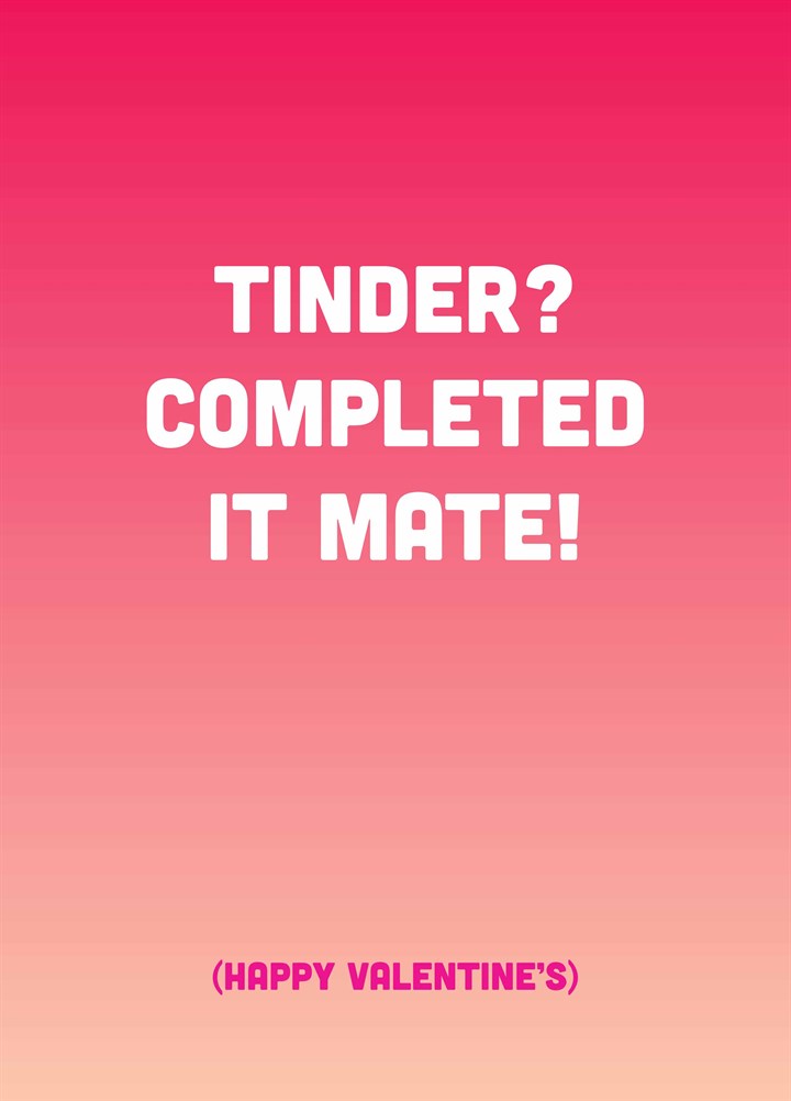 Completed It Mate Card