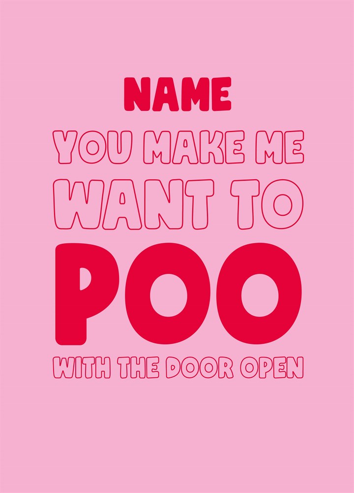 Poo With The Door Open Card