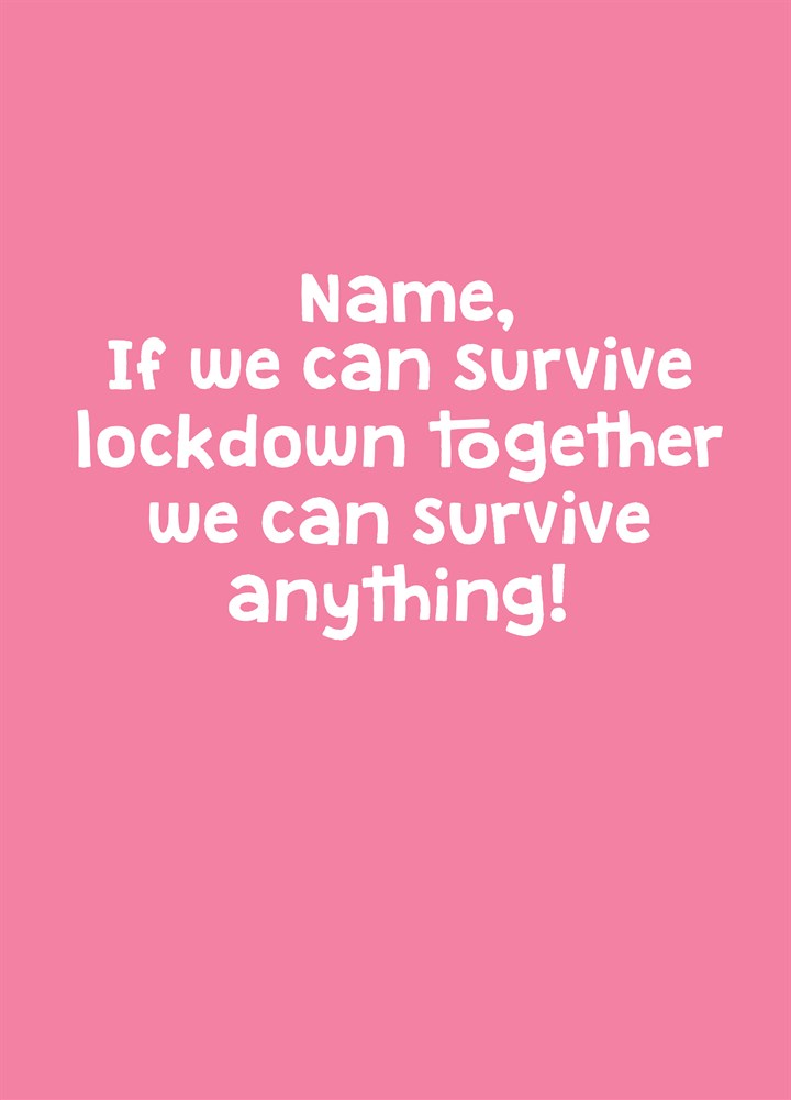 Survive Lockdown Card