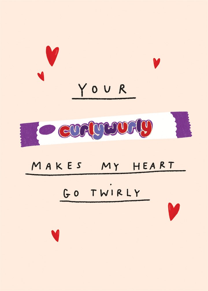 Curly Wurly Valentine's Card