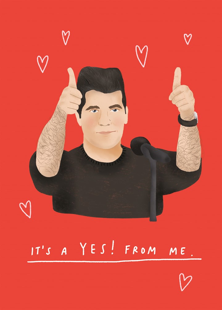 Simon Cowell Yes From Me Valentine's Card
