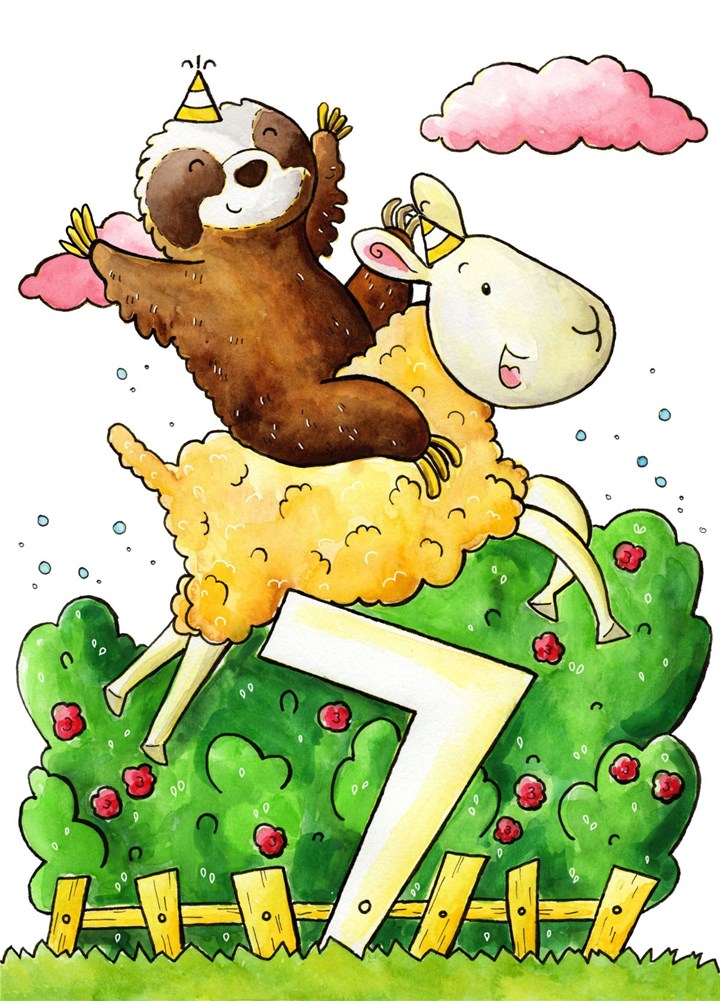 Sloth And Sheep Adventure Card