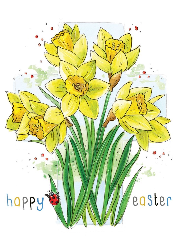 Happy Easter Daffodil Celebrations Card
