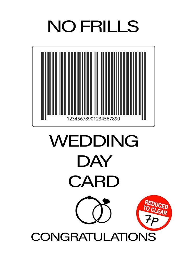 No Frills Wedding Day Card
