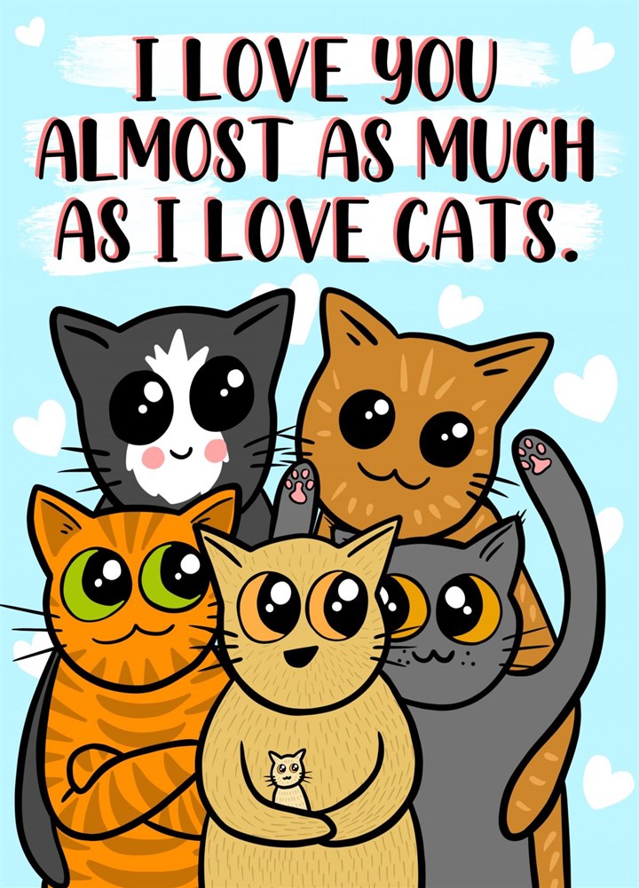 I Love You Almost As Much As Cats Card