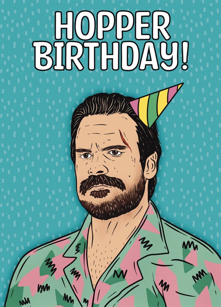 Hopper Stranger Things Birthday Card