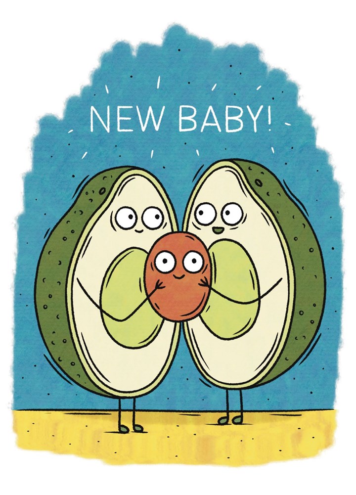 New Baby! Cute Avocado Birth Baby Card