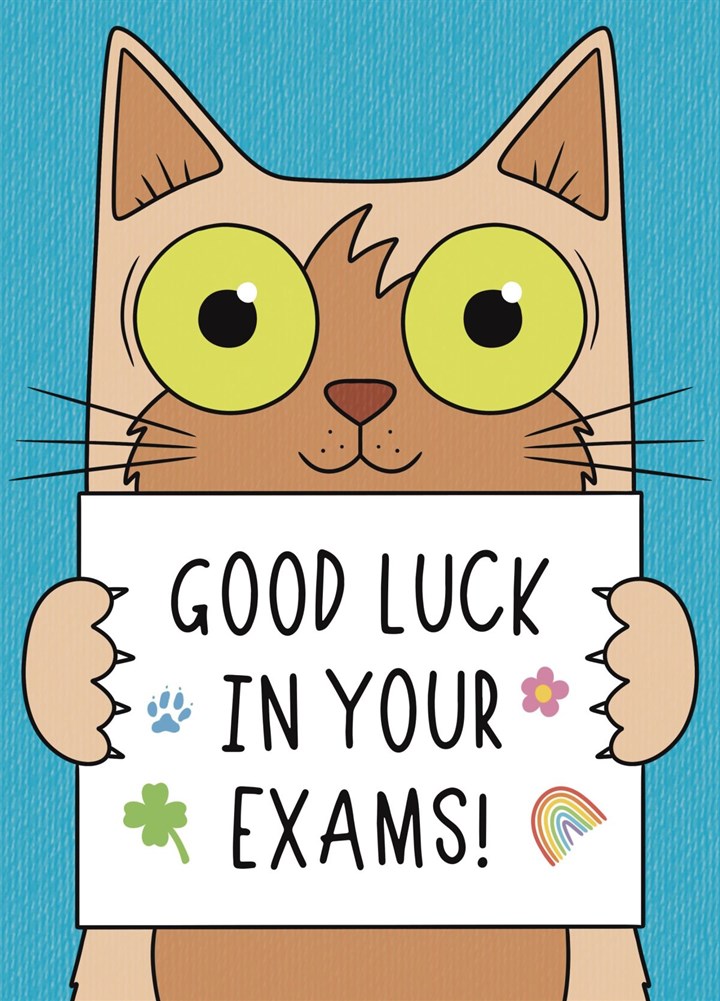 Good Luck With Your Exams - Funny Cat Card