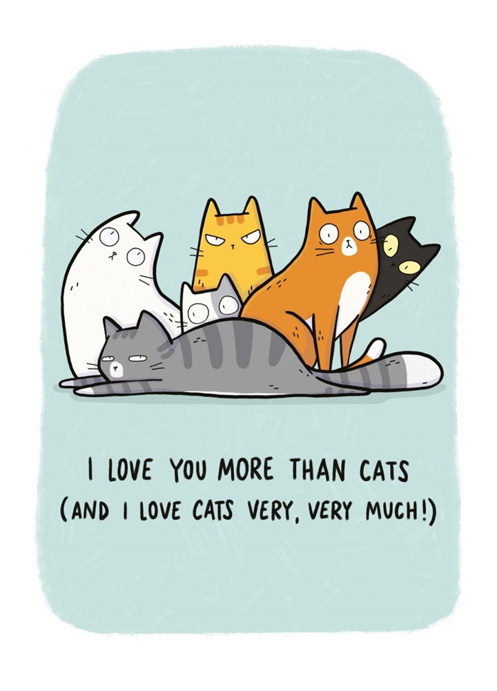 I Love You More Than Cats Card