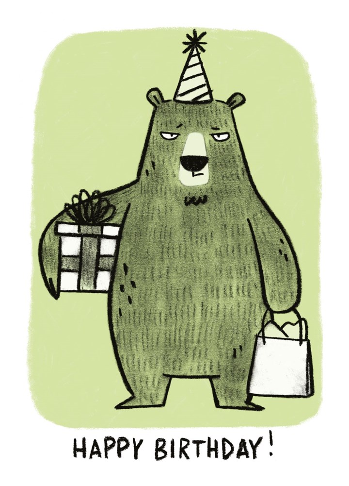 Grumpy Bear Happy Birthday Card