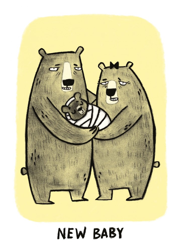 New Baby Grumpy Bears Card