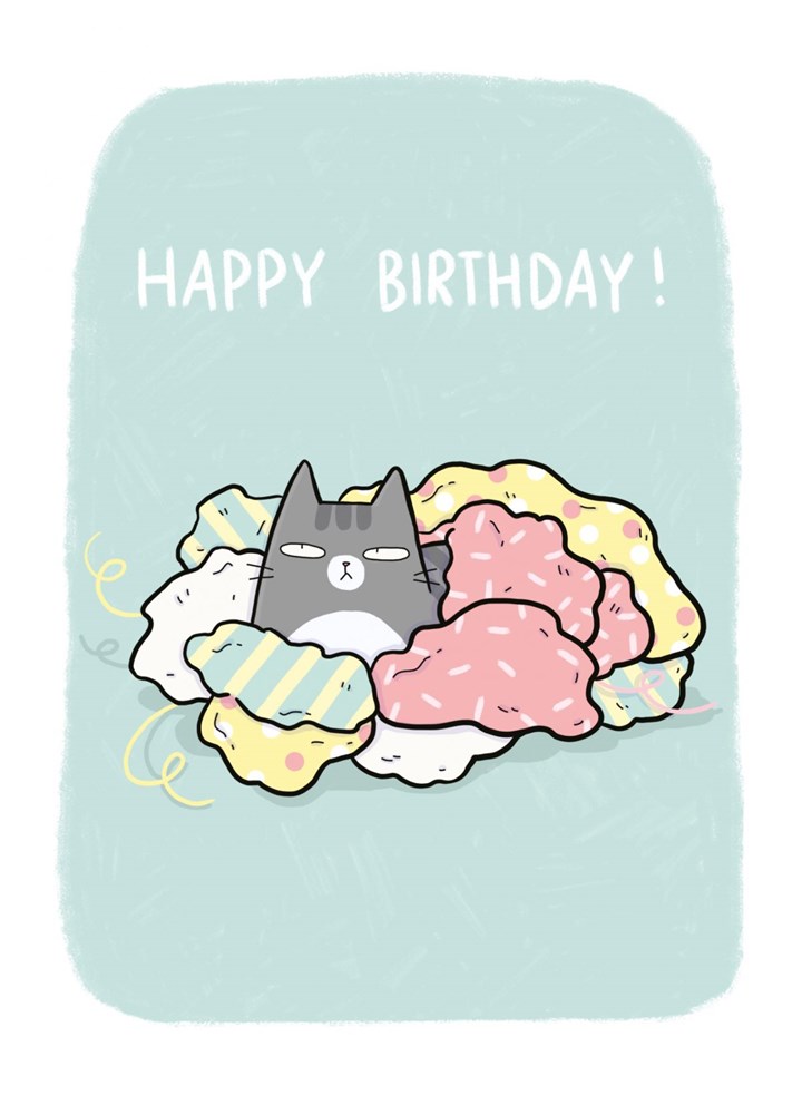 Wrapping Paper Happy Birthday Cat Card