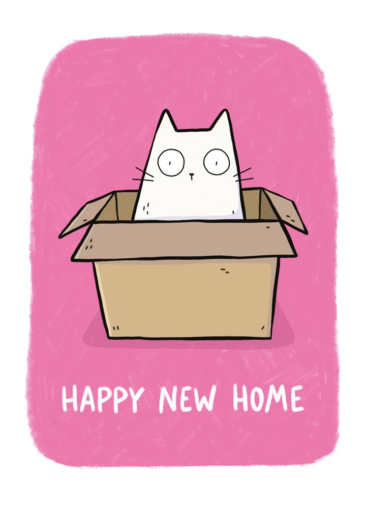 Cat In A Box New Home Card