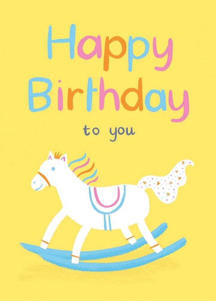 Happy Birthday Rocking Horse Card