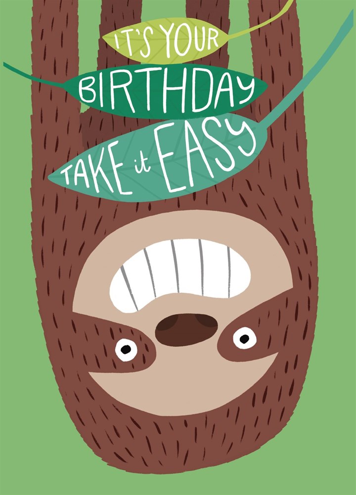 Take It Easy Sloth Card