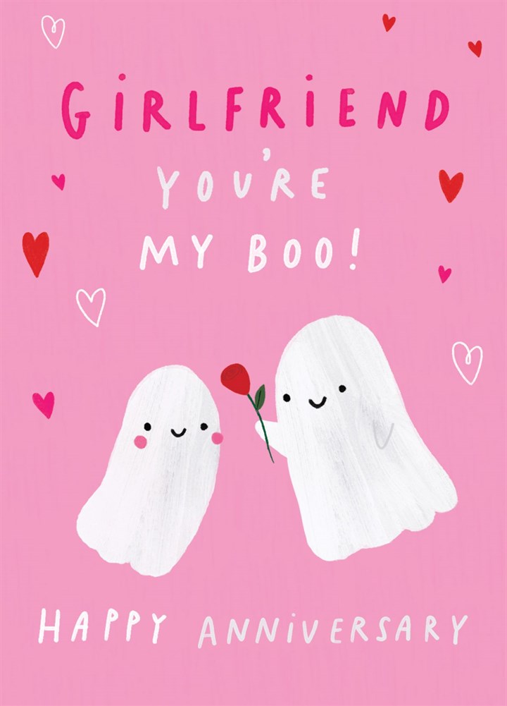 Girlfriend Boo Ghost Anniversary Card
